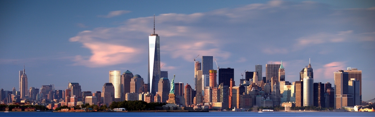 NYC Downtown and Statue of Liberty, Golden Hour (John Cunniff)  [flickr.com]  CC BY 
Información sobre la licencia en 'Verificación de las fuentes de la imagen'